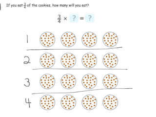 Multiplication of a whole number by a fraction using sets practice problems