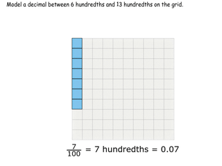 Introducing hundredths on the 10x10 grid practice problems