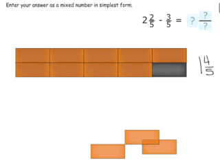 Subtracting mixed numbers and proper fractions with borrowing practice problems